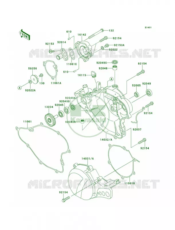Engine Covers Kawasaki MOTOS 65 2010 KX65   KX65AAF