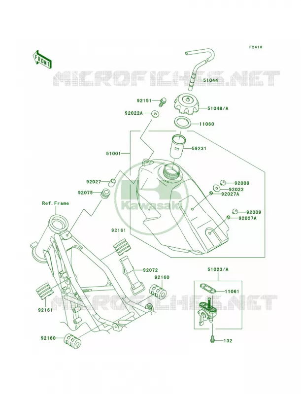 Fuel Tank Kawasaki MOTOS 85 2009 KX85  KX85A9F