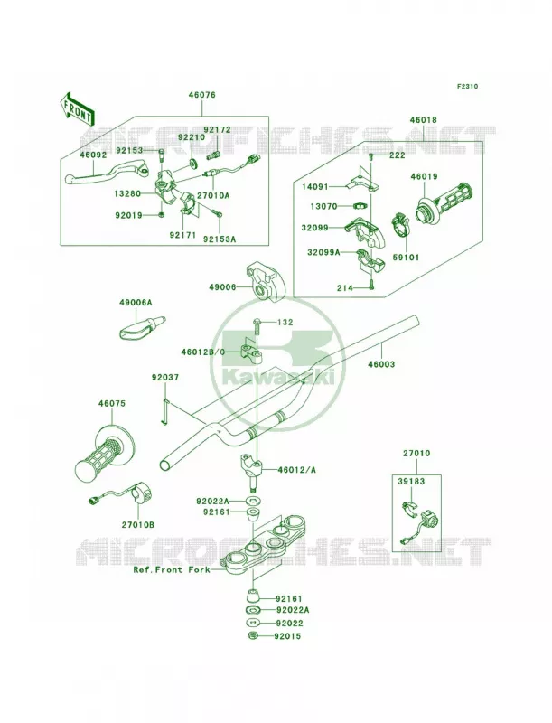 HandlebarB8F-BAF Kawasaki MOTOS 140 2009 KLX140L Monster Energy  KLX140B9FA