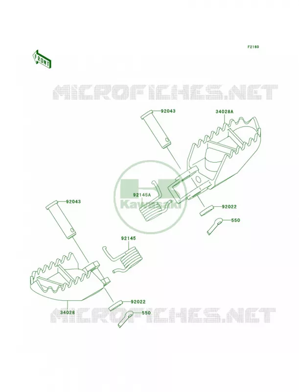 Footrests Kawasaki MOTOS 100 2007 KX100  KX100D7F