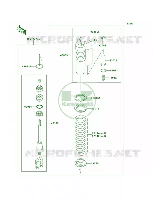 Shock Absorbers Kawasaki MOTOS 100 2007 KX100  KX100D7F