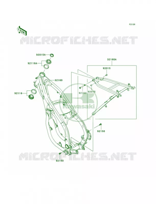 Frame Kawasaki MOTOS 250 2007 KX250  KX250R7F