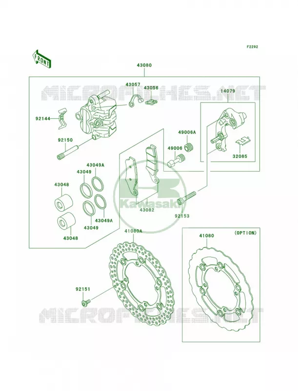 Front Brake Kawasaki MOTOS 250 2007 KX250  KX250R7F