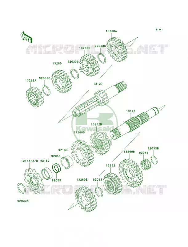 Transmission Kawasaki MOTOS 250 2007 KX250  KX250R7F