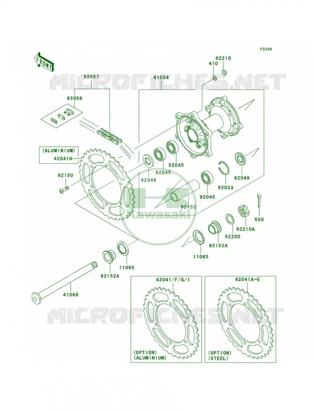 Rear Hub Kawasaki MOTOS 450 2007 KX450F  KX450D7F
