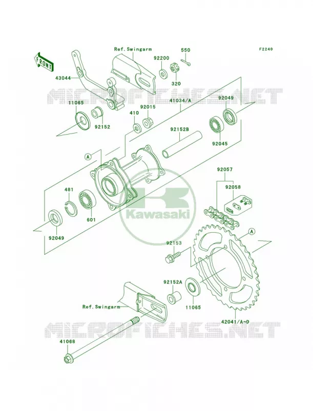 Rear Hub Kawasaki MOTOS 65 2007 KX65  KX65A7F