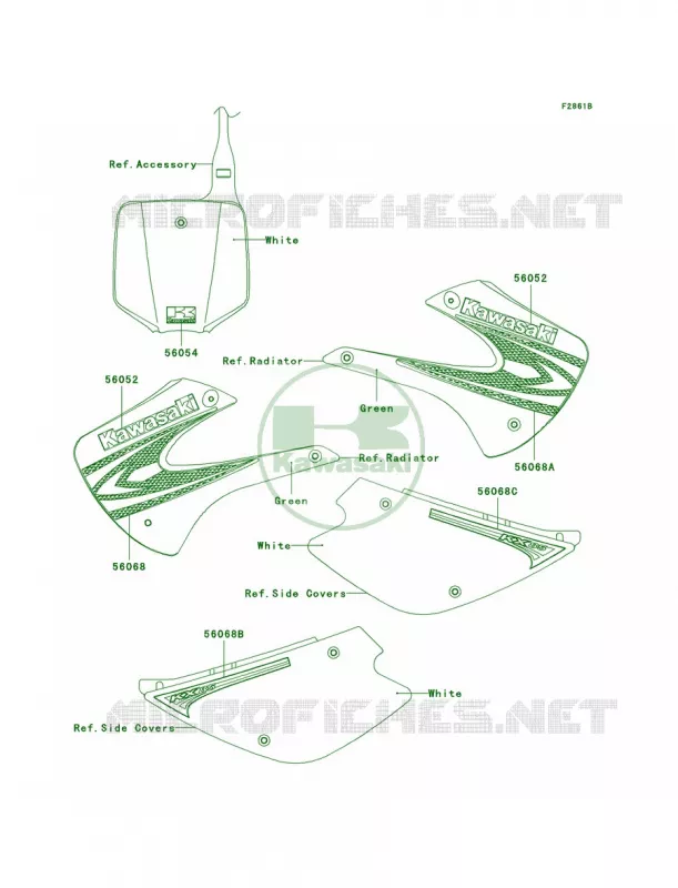 DecalsGreenA8F Kawasaki MOTOS 85 2007 KX85  KX85A7F