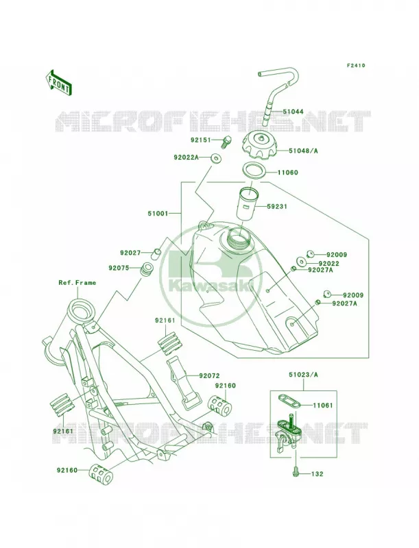 Fuel Tank Kawasaki MOTOS 85 2007 KX85  KX85A7F