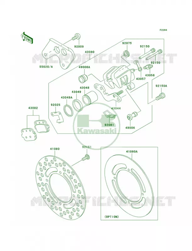 Rear Brake Kawasaki MOTOS 85 2007 KX85  KX85A7F