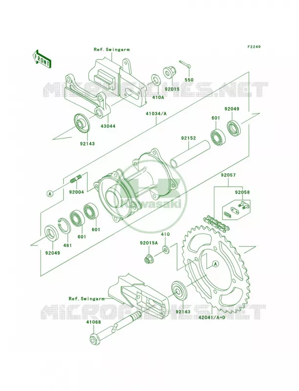Rear Hub Kawasaki MOTOS 85 2007 KX85  KX85A7F