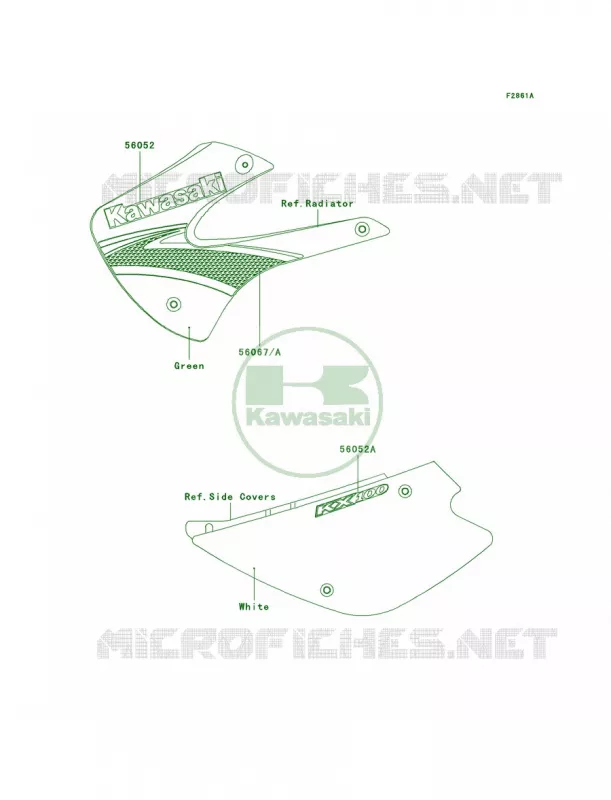 DecalsGreenD7F Kawasaki MOTOS 100 2006 KX100  KX100D6F