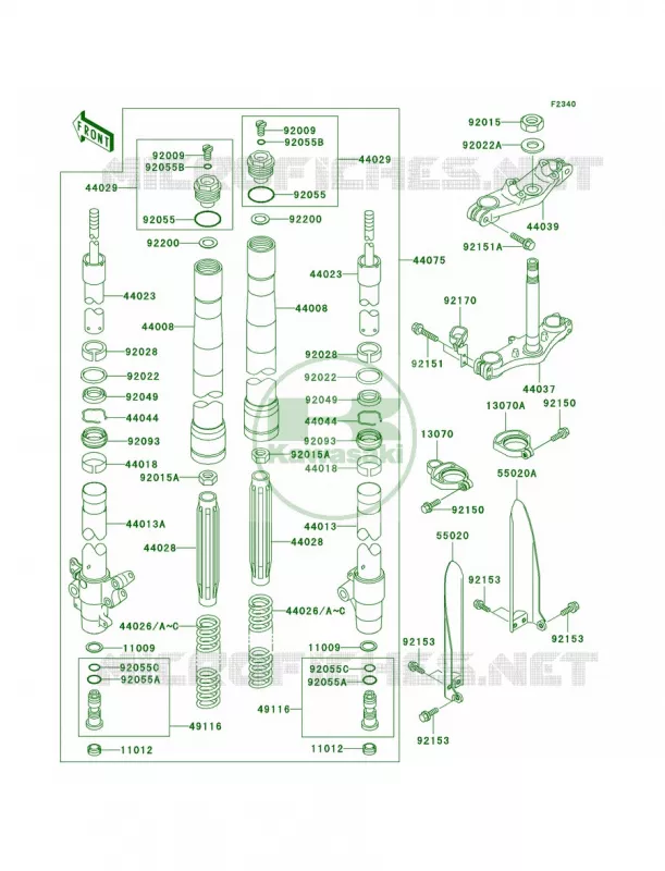 Front ForkD6F Kawasaki MOTOS 100 2006 KX100  KX100D6F