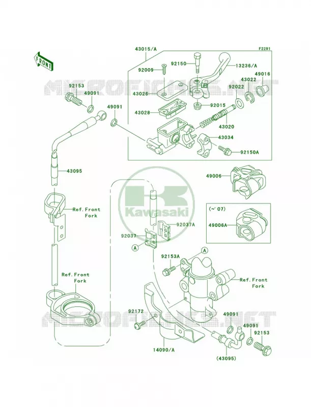 Front Master Cylinder Kawasaki MOTOS 100 2006 KX100  KX100D6F