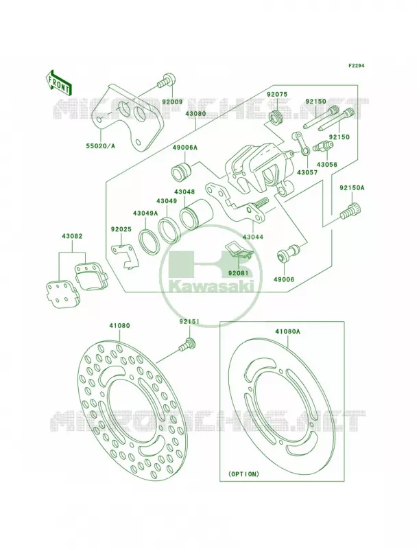 Rear Brake Kawasaki MOTOS 100 2006 KX100  KX100D6F