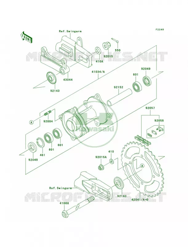 Rear Hub Kawasaki MOTOS 100 2006 KX100  KX100D6F