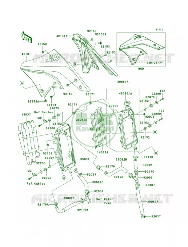 Radiator Kawasaki MOTOS 250 2006 KX250F  KX250T6F