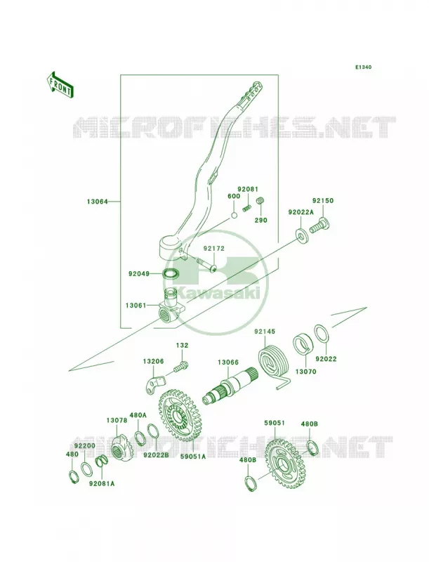 Kickstarter Mechanism Kawasaki MOTOS 450 2006 KX450F  KX450D6F