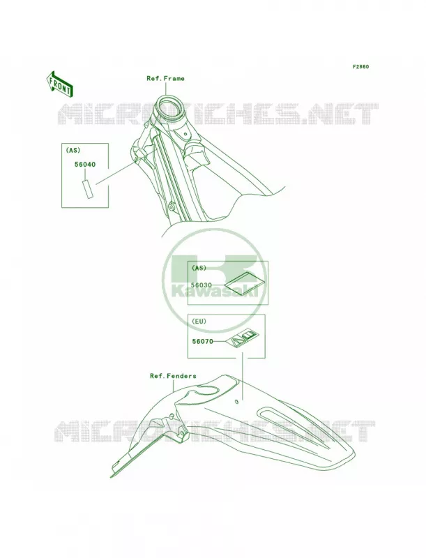 Labels Kawasaki MOTOS 450 2006 KX450F  KX450D6F