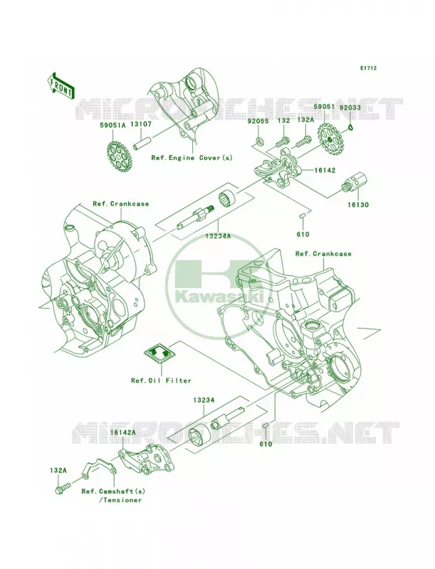 Oil Pump Kawasaki MOTOS 450 2006 KX450F  KX450D6F