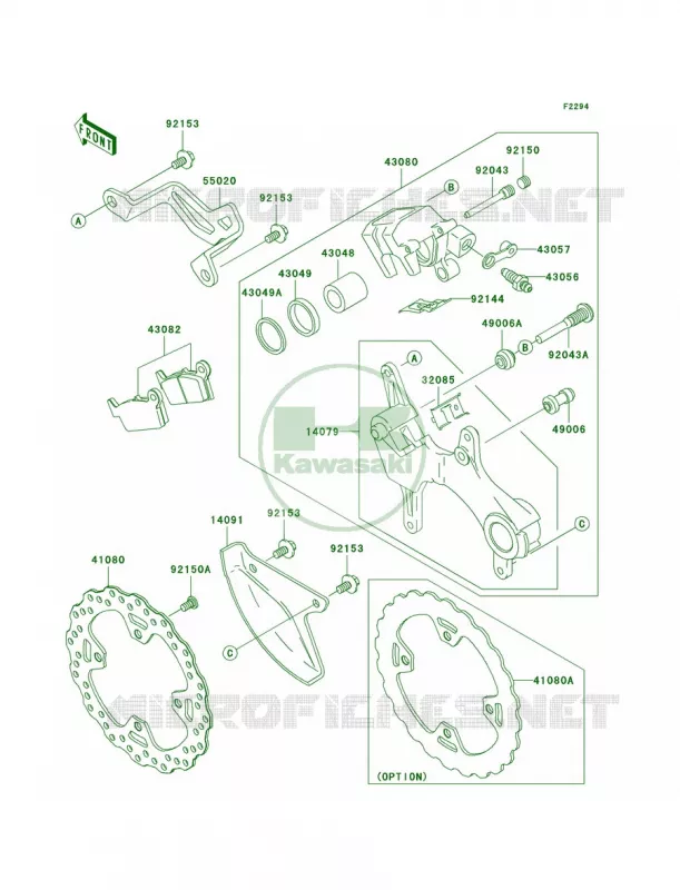 Rear Brake Kawasaki MOTOS 450 2006 KX450F  KX450D6F