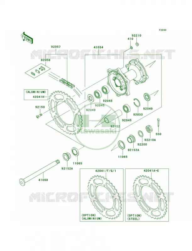 Rear Hub Kawasaki MOTOS 450 2006 KX450F  KX450D6F