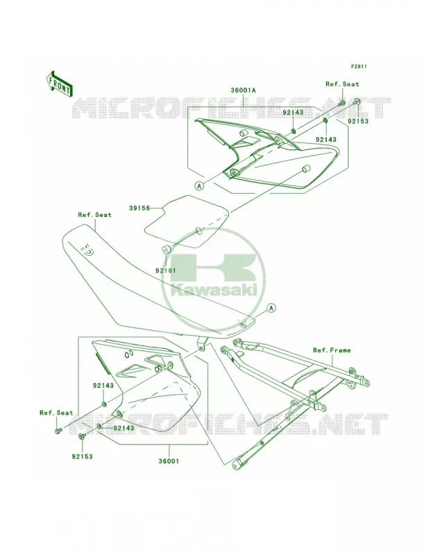 Side Covers Kawasaki MOTOS 450 2006 KX450F  KX450D6F