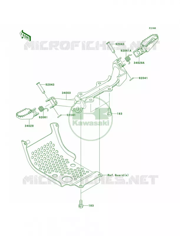 Footrests Kawasaki MOTOS 110 2014 KLX110L  KLX110DEF