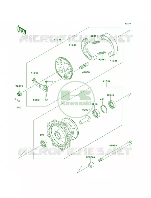 Front Hub Kawasaki MOTOS 110 2014 KLX110L  KLX110DEF