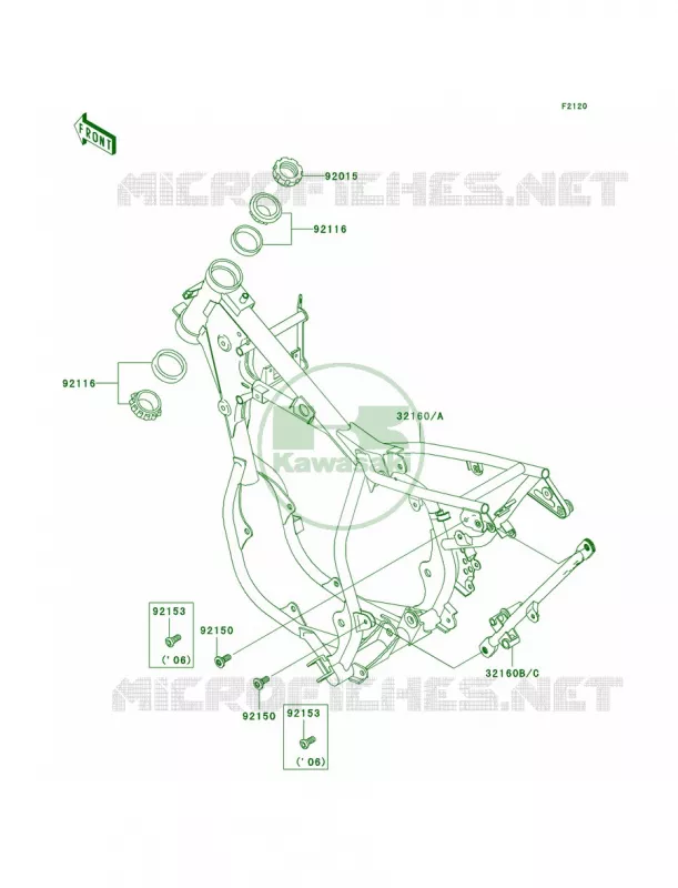Frame Kawasaki MOTOS 65 2006 KX65  KX65A6F