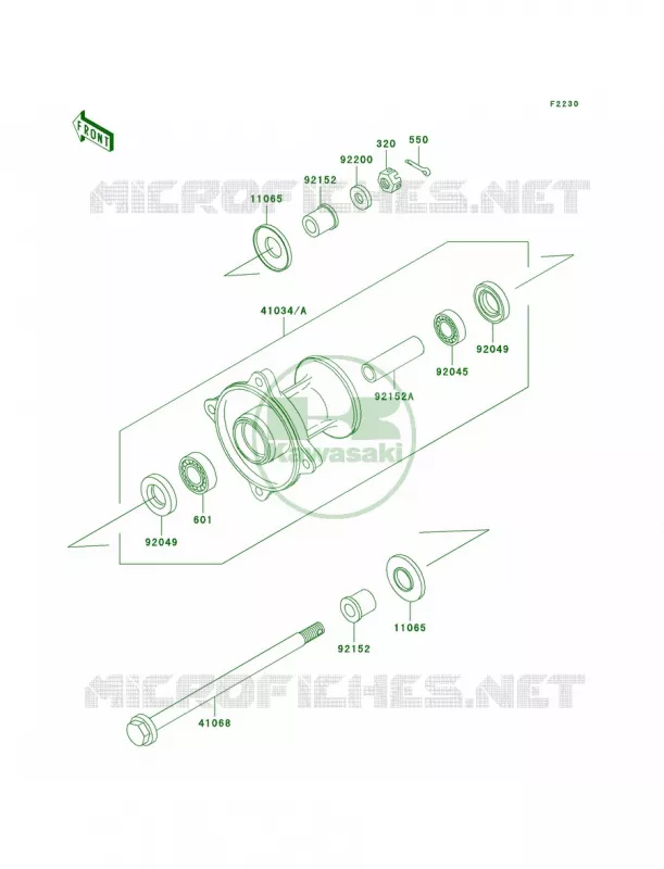 Front Hub Kawasaki MOTOS 65 2006 KX65  KX65A6F