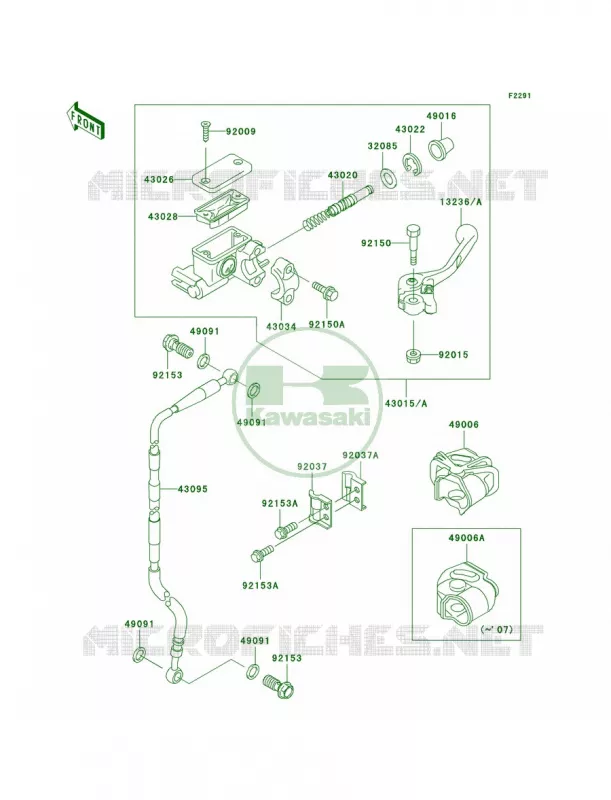 Front Master Cylinder Kawasaki MOTOS 65 2006 KX65  KX65A6F