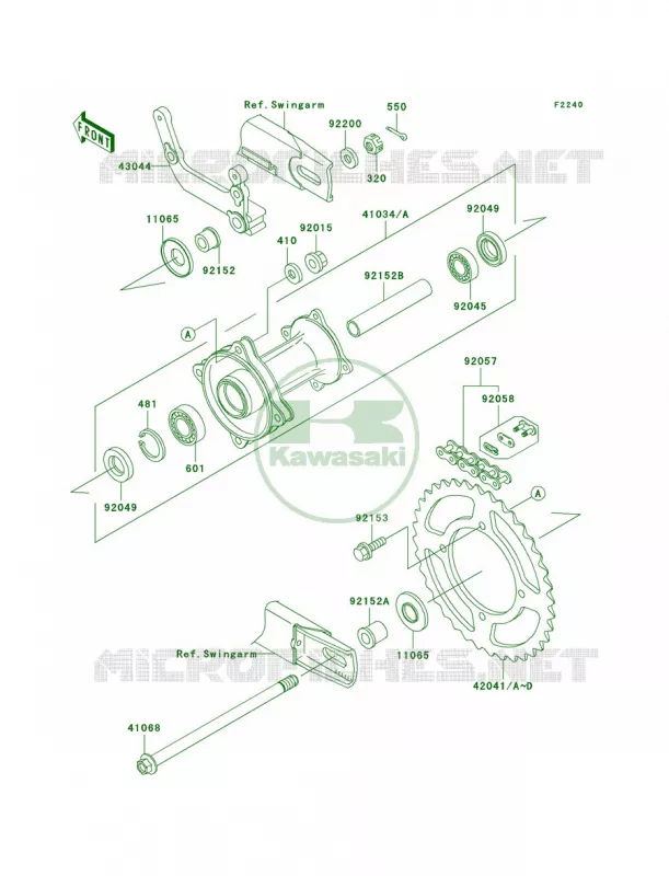 Rear Hub Kawasaki MOTOS 65 2006 KX65  KX65A6F