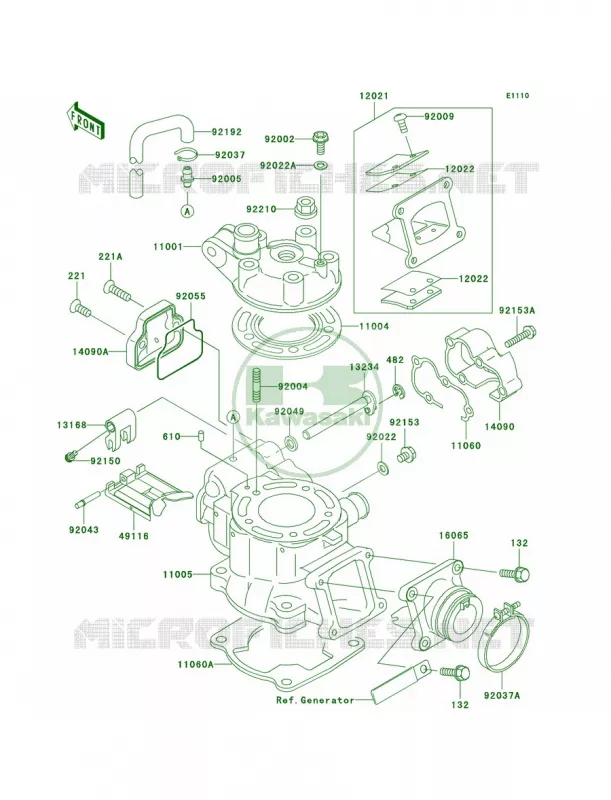 Cylinder HeadCylinder Kawasaki MOTOS 85 2006 KX85  KX85A6F