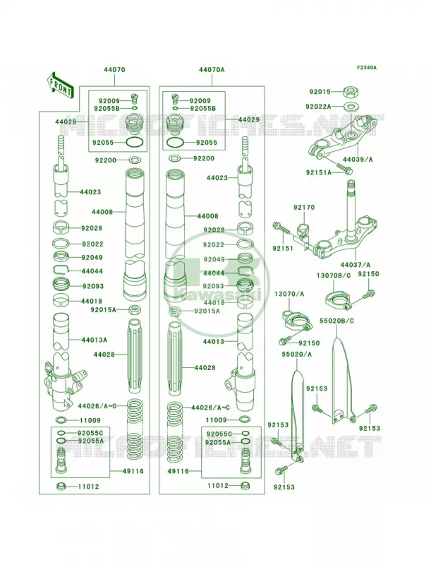 Front ForkA7F-A9FA Kawasaki MOTOS 85 2006 KX85  KX85A6F