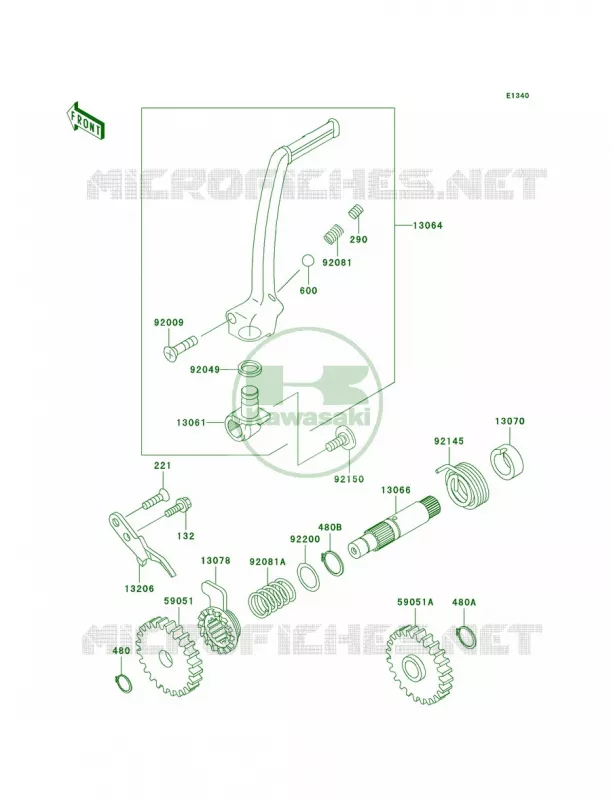 Kickstarter Mechanism Kawasaki MOTOS 85 2006 KX85  KX85A6F