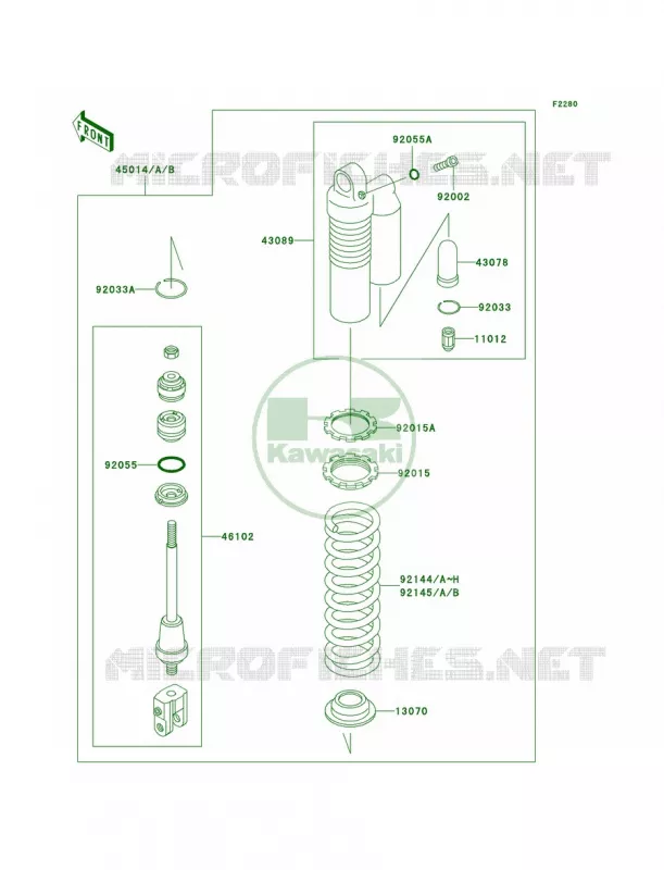 Shock Absorbers Kawasaki MOTOS 85 2006 KX85  KX85A6F