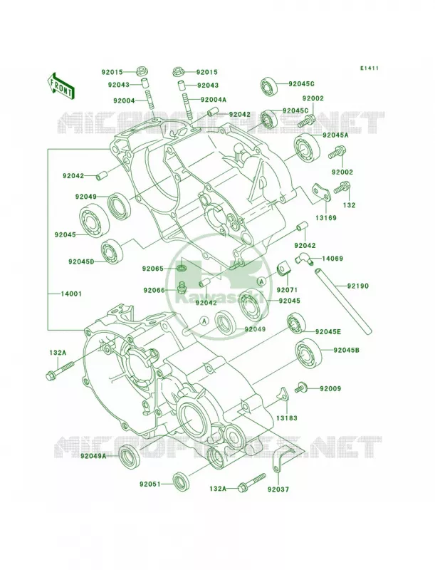 Crankcase Kawasaki MOTOS 100 2005 KX100  KX100-D5