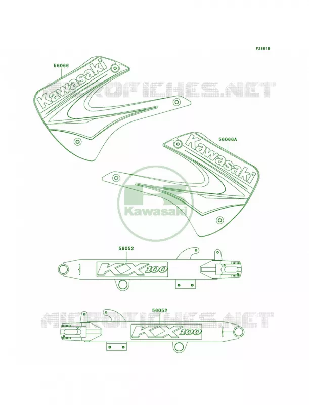 DecalsD3 Kawasaki MOTOS 100 2005 KX100  KX100-D5