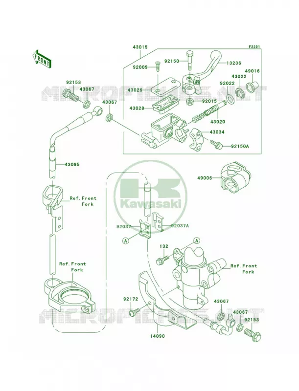 Front Master Cylinder Kawasaki MOTOS 100 2005 KX100  KX100-D5