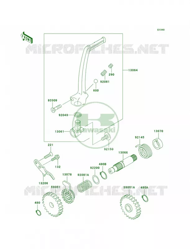 Kickstarter Mechanism Kawasaki MOTOS 100 2005 KX100  KX100-D5