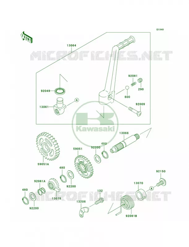 Kickstarter Mechanism Kawasaki MOTOS 125 2005 KX125  KX125-M3