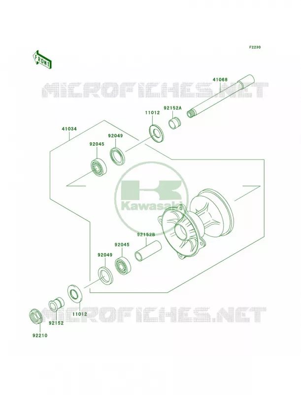 Front Hub Kawasaki MOTOS 250 2005 KX250F  KX250-N2