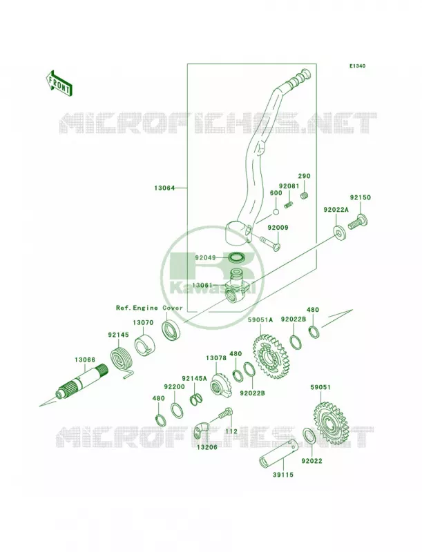 Kickstarter Mechanism Kawasaki MOTOS 250 2005 KX250F  KX250-N2