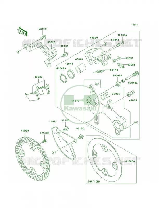 Rear Brake Kawasaki MOTOS 250 2005 KX250F  KX250-N2