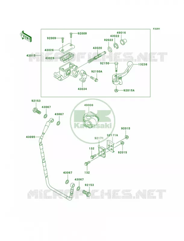 Front Master Cylinder Kawasaki MOTOS 250 2005 KX250  KX250-R1
