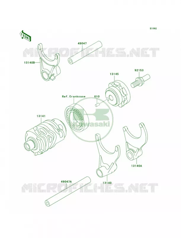 Gear Change DrumShift Forks Kawasaki MOTOS 250 2005 KX250  KX250-R1