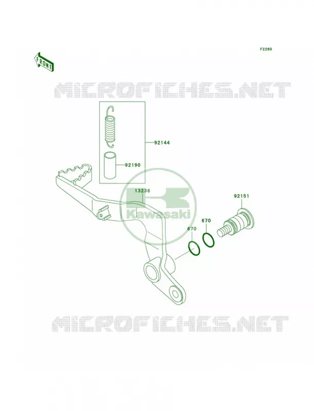 Brake Pedal Kawasaki MOTOS 65 2005 KX65  KX65-A6