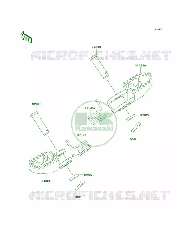 Footrests Kawasaki MOTOS 65 2005 KX65  KX65-A6