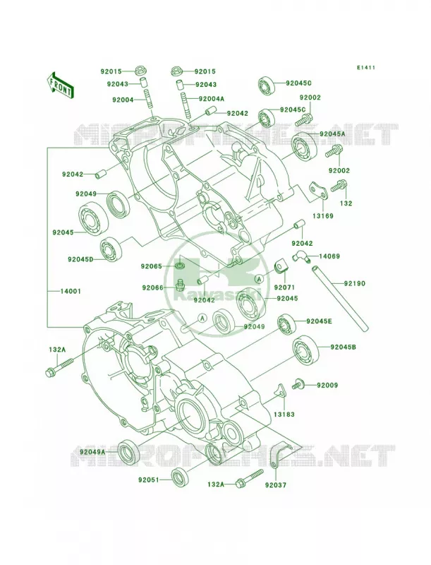 Crankcase Kawasaki MOTOS 85 2005 KX85  KX85-A5
