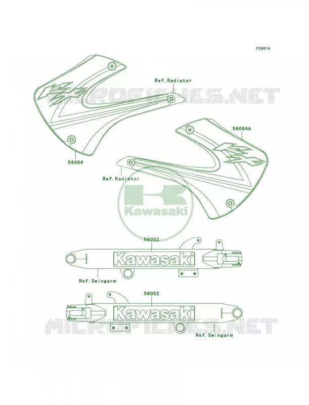 DecalsA2 Kawasaki MOTOS 85 2005 KX85  KX85-A5